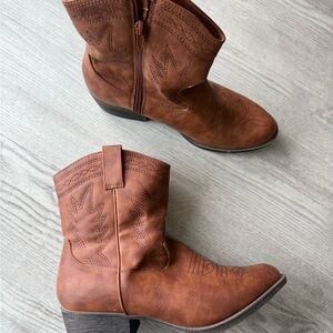 Brown Leather Ankle Boots